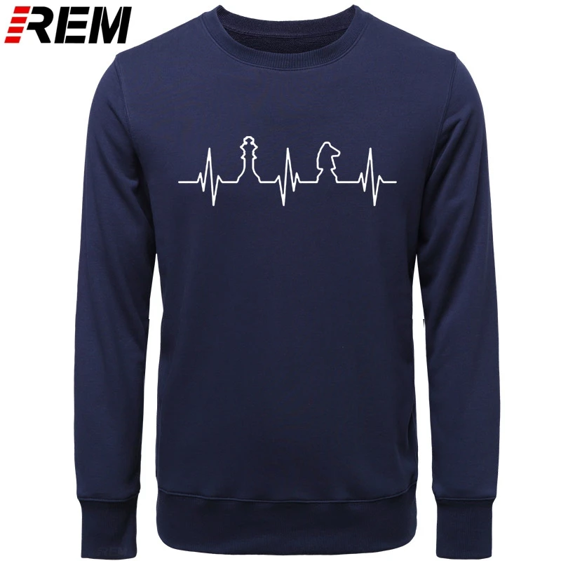 Худи REM Heartbeat of Chess Man с длинным рукавом для мужчин классная любовь игра в шахматы