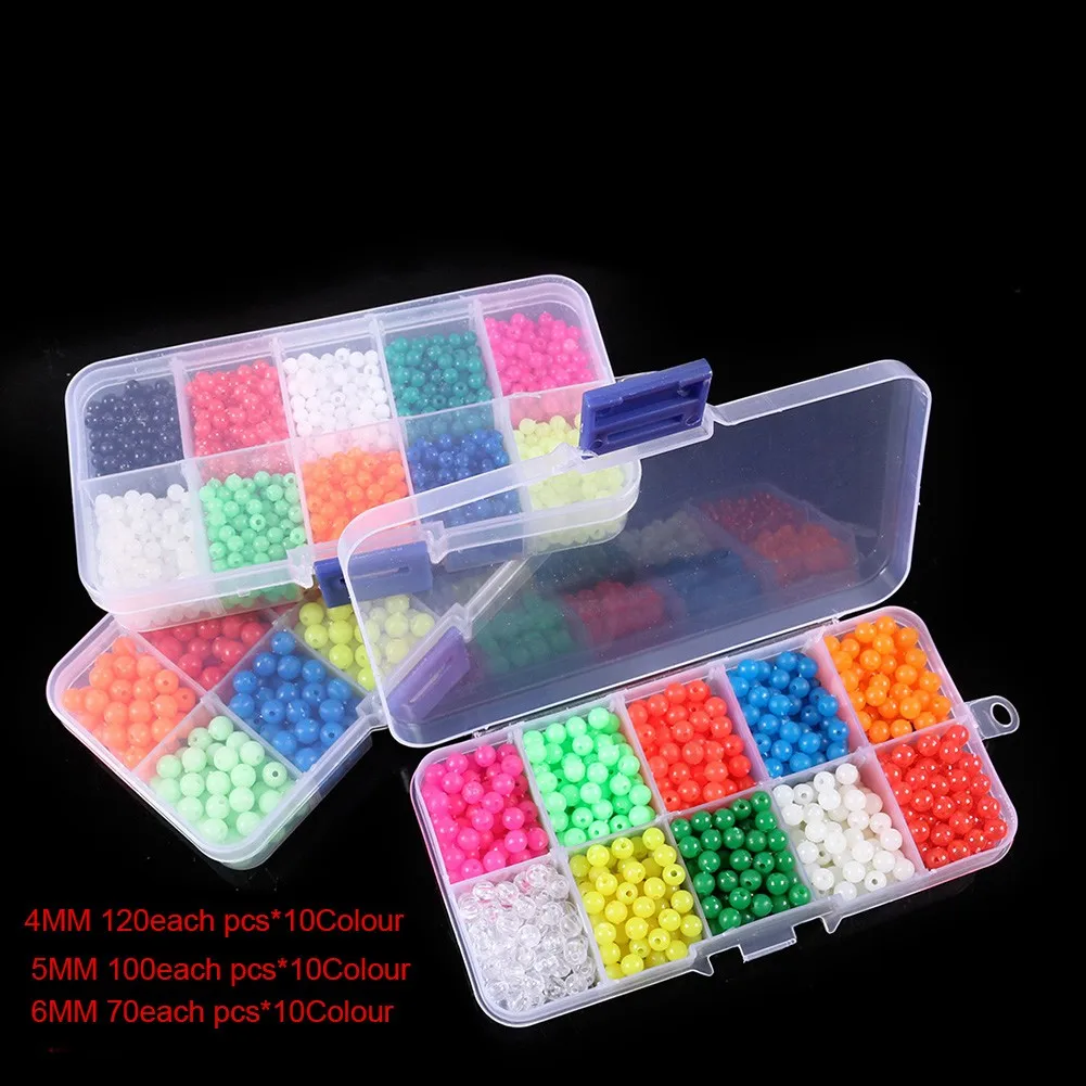 

4/5/6mm Color Retaining Beads Set Glow In The Dark Fishing Loose Bead Luminous Beads Lure DIY Bead Fishing Tackle Accessories
