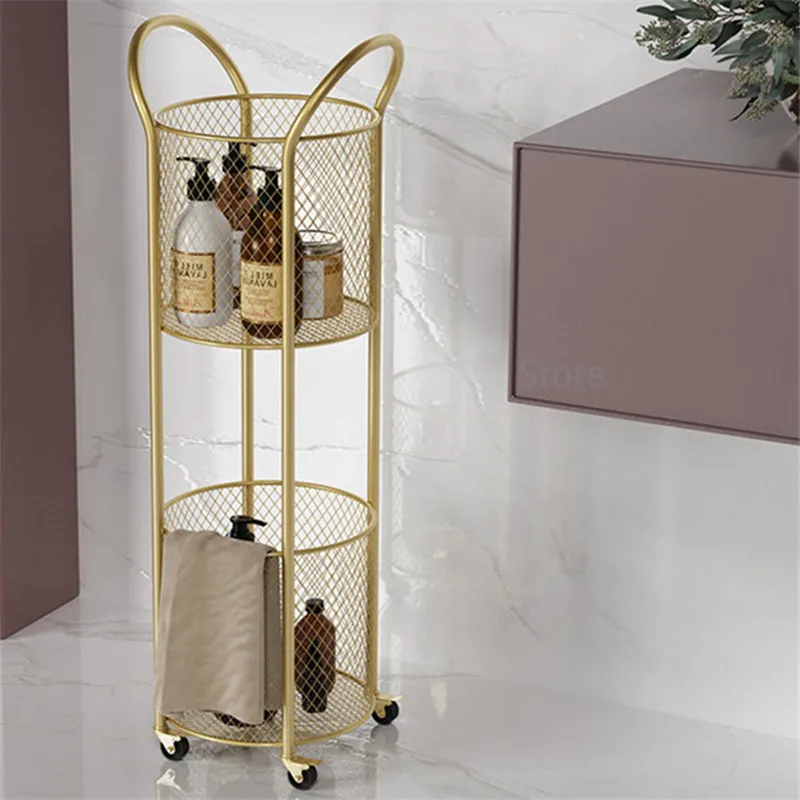 Nordic Pink Multi-function Storage Shelf Coffee Table Stroller Flower Stand Living Room Mobile Sofa Side Tables Dining Cart L |