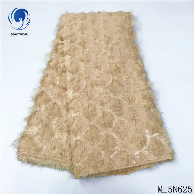 

BEAUTIFICAL 2019 African Fabric Tissu Chiffon Dress Lace Material 5 Yards French Polyester Chiffon Fabric ML5N625
