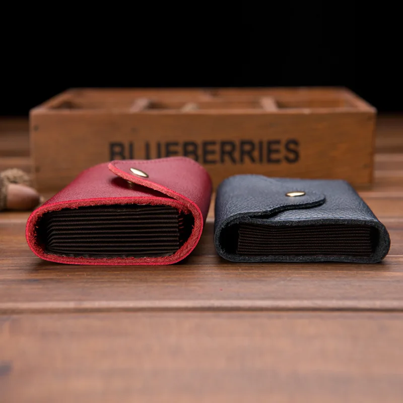 

Unisex fashion leather ID holder RFID block solid color ultra-thin wallet credit card holder business card holder document bag