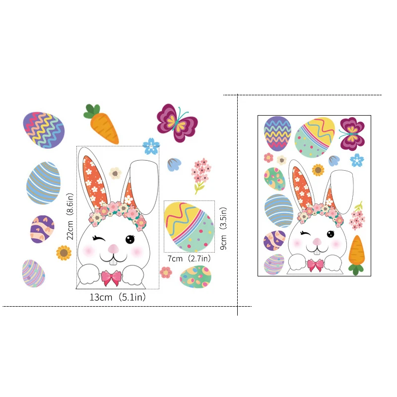 

Easter Window Stickers Bunny Egg Carrot Stickers Decal Wall Sticker Window Sticker Cartoon Home Decor For Room Wall Stickers