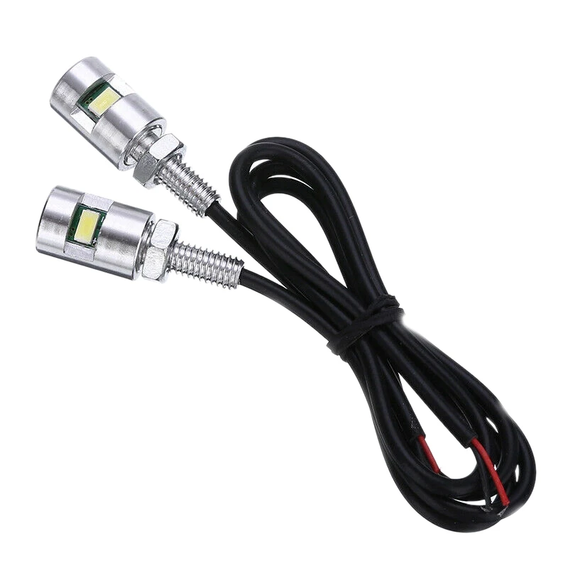 

2X Chrome 5630 Motorcycle Screw Bolt Lamp Car Universal License Plate Light 12V