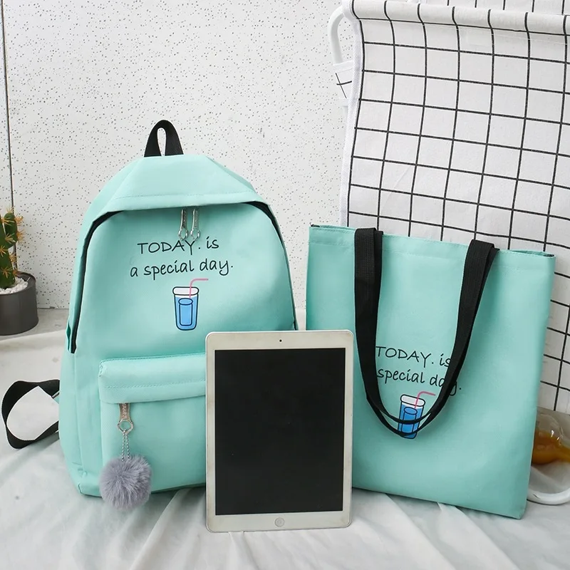 4 шт./компл. рюкзак для девочек подростков сумка карандаш клатч холщовые сумки на