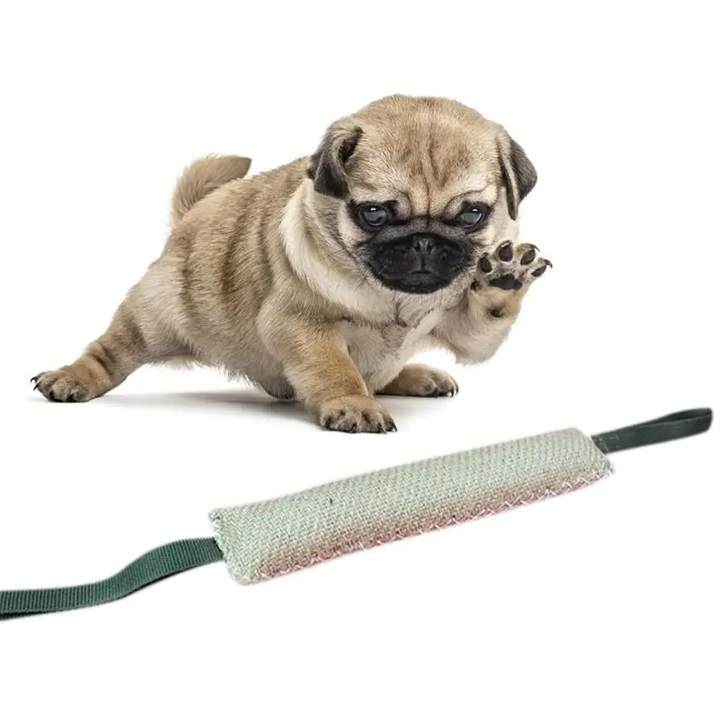 

1pcs Dog Bite Pillow Interactive Natural Puppy Teething Toy Pet Chewing Toy For Puppy Training Bite Tug Pillow With Rope Handles