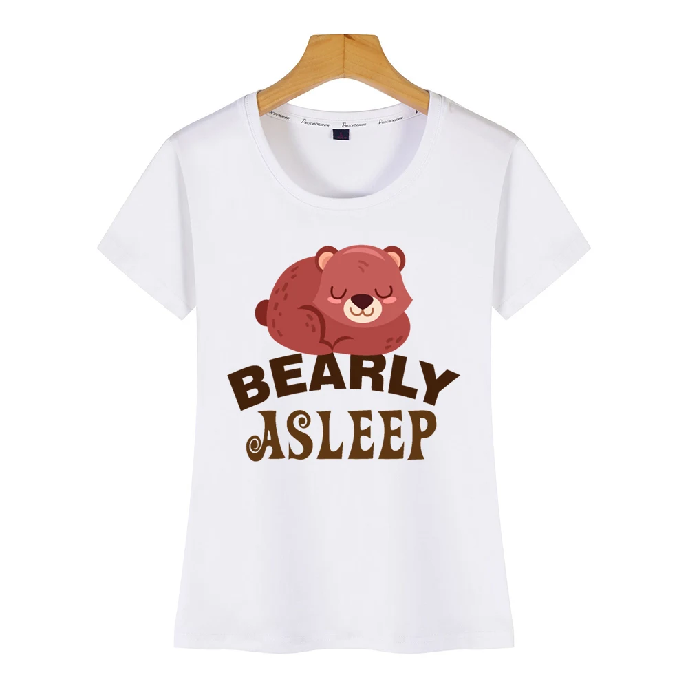 Топы футболки женские bearly awake Fit черные на заказ |