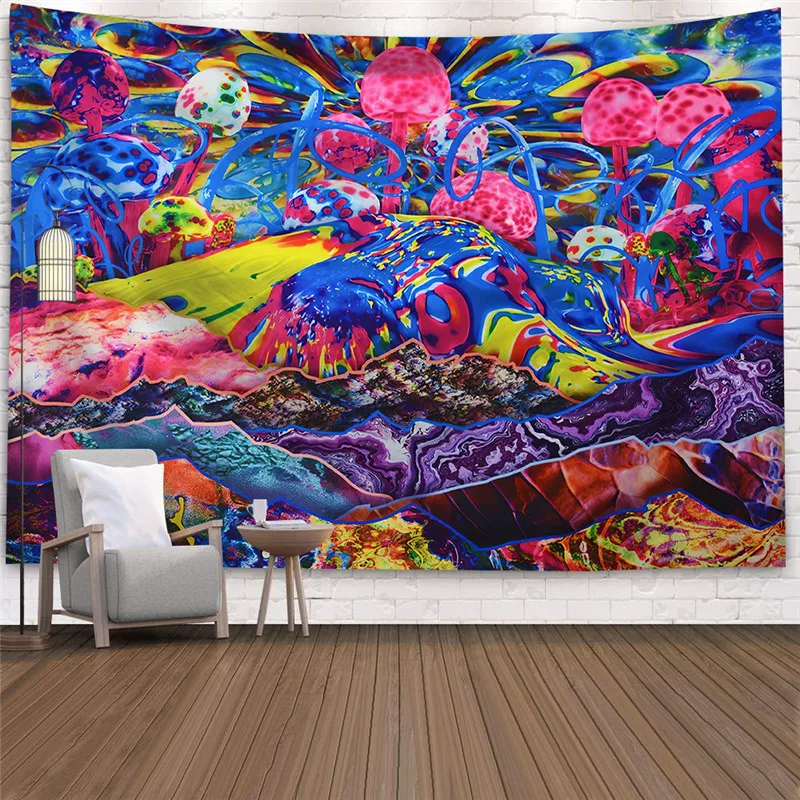 

Abstract Tapestry Wall Hanging Boho Decor Psychedelic Wall Tapestry Home Decor Hippie Mandala Wall Cloth Tapestry Carpet YogaMat