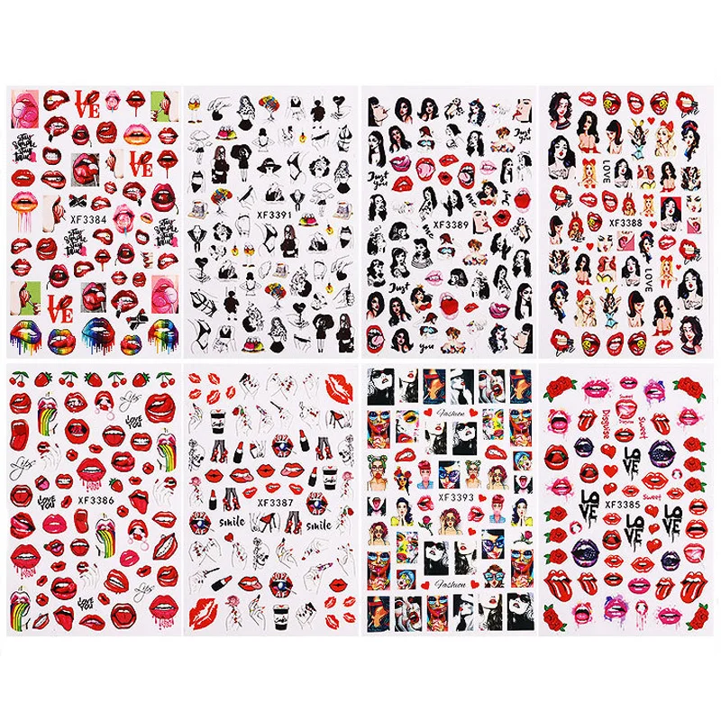 8 шт. на День святого Валентина лак для ногтей наклейки ногти Романтический