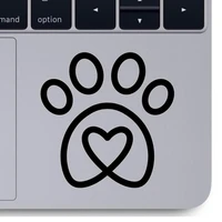 heart paw vinyl decal car computer decor laptop sticker animal pet dog paw decal removable office computer laptop decor x153