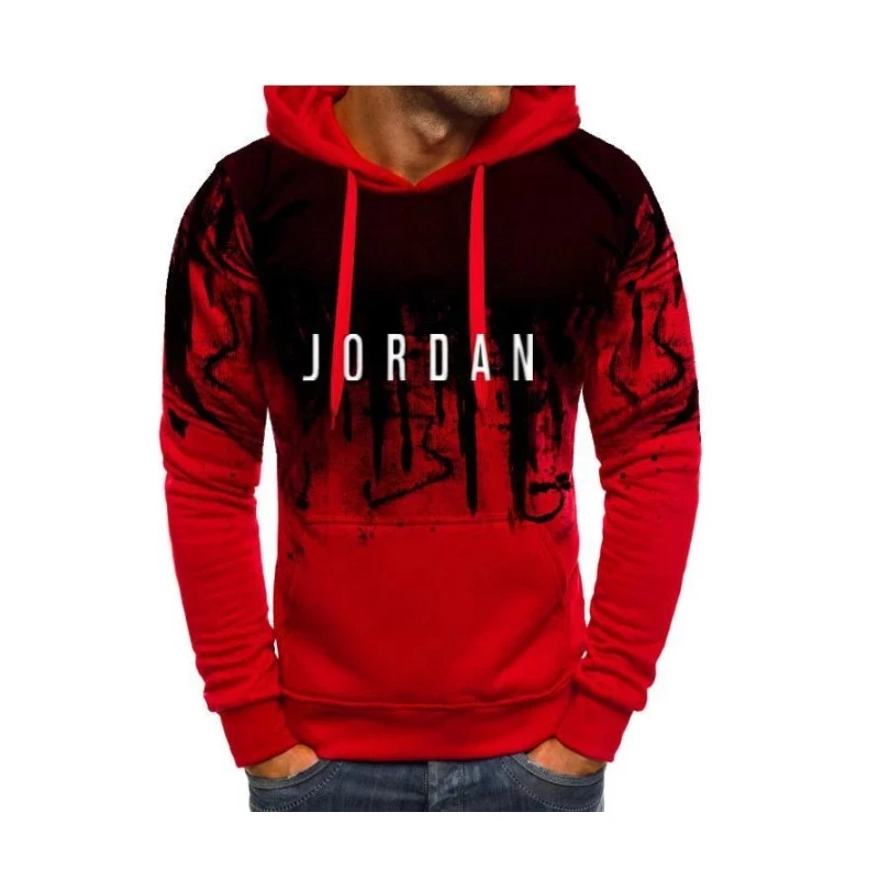 

Autumn 2021 New Brand Men Fashion Hip-Hop Casual Hooded Sweatshirt Jordan Print Men Plus Fleece Hooded Sweatshirt