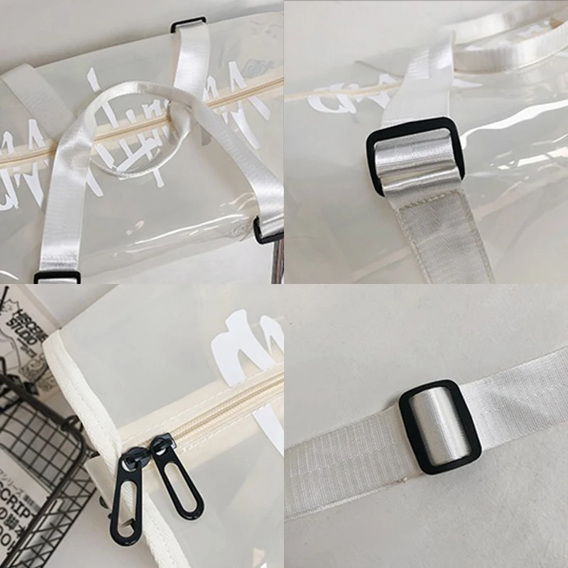 New Transparent Women's Sports Bag Single Shoulder Fitness Bag Crossbody  Waterproof Sports Bag 2021