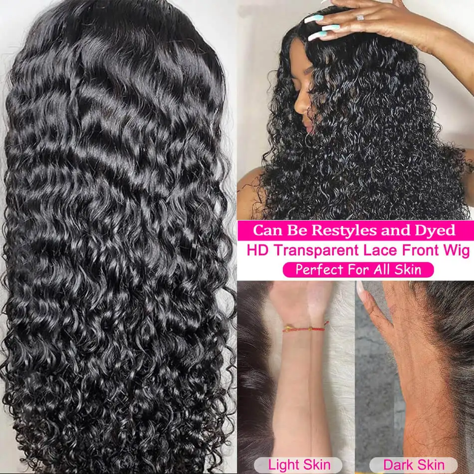 360 Lace Frontal Wig Water Wave Lace Front Wigs Brazilian Curly Human Hair Wigs For Women Wet And Wavy 13x4 Lace Front Wig Remy