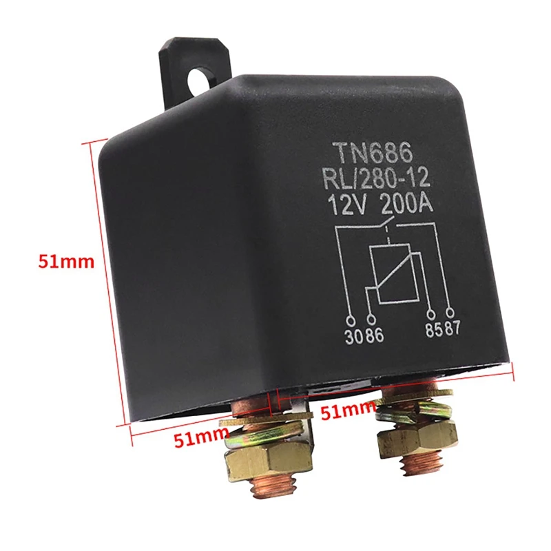 Car Relay 12V 200A 4Pin Black Box Battery For Automobile Heavy Vehicle Truck Excavator Van Boat | Автомобили и мотоциклы
