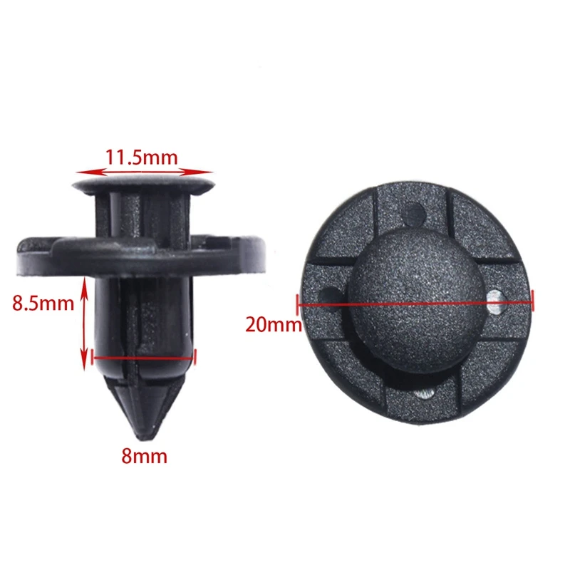 

100Pcs Bumper Clips 8mm Plastic Rivet Fastener Mud Flaps Fender Push for NISSAN