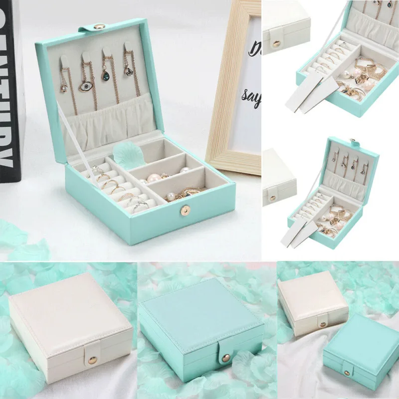 Коробка для хранения ювелирных изделий 1 шт. Портативный искусственная кожа