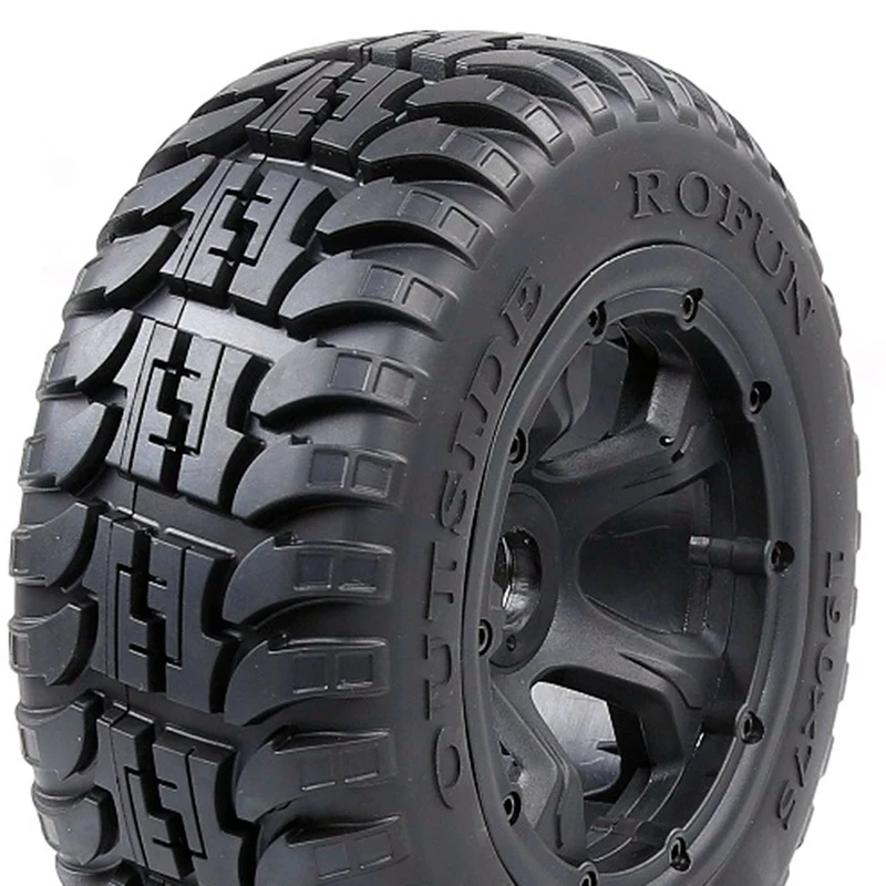 

ROFUN Front and Rear on Road Tire with Wheel Hub Set Set for 1/5 Hpi Baja 5T 5SC Parts