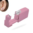 Одноразовые Безопасность в носу и ушах, пирсинг устройство + стерильные ободок кристалл серьги-гвоздики с цветочным принтом, детские костюмы и украшения для пирсинга, мягкое действие без раздражения, инструмент для пирсинга