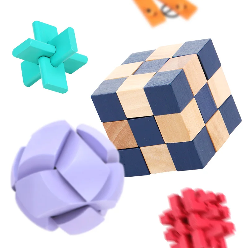 MITOYS 7 шт. замок 3D Деревянный Классический IQ деревянная головоломка Головоломка