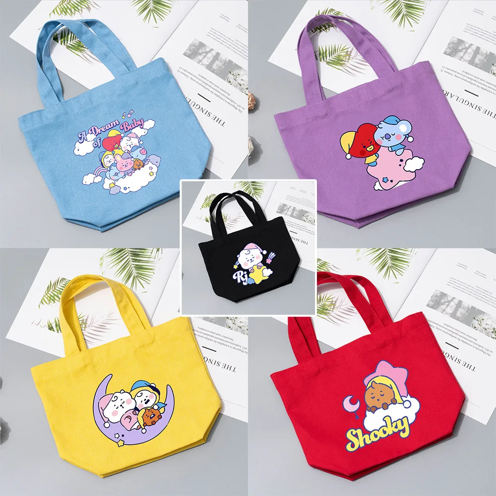 

2HQBTSC Bangtan Boys Groups Canvas bag personality creativity simple fashion fresh handbag canvas storage bag