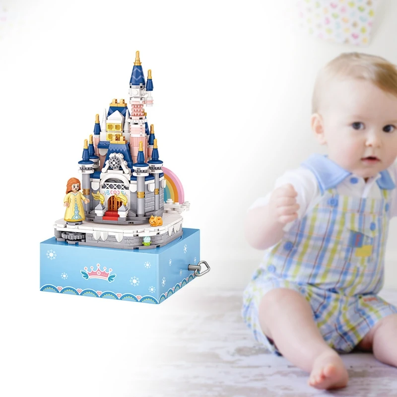 

Mini-building Princess Castle Rotating Music Boxes Music Box Small Grain Model