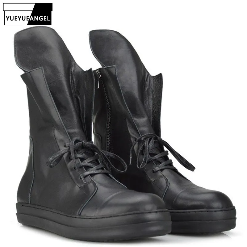 Винтажные новые модные зимние мужские ботильоны из натуральной кожи на среднем