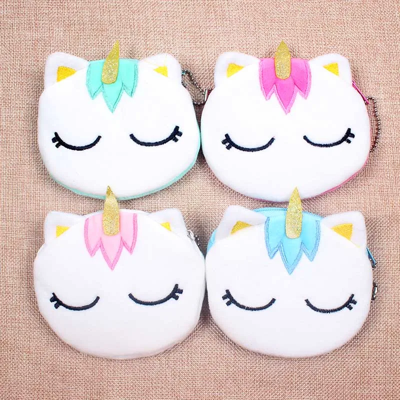 Kawaii милые единороги Плюшевые 10 см Дамский кошелек для монет и сумка чехол девочка