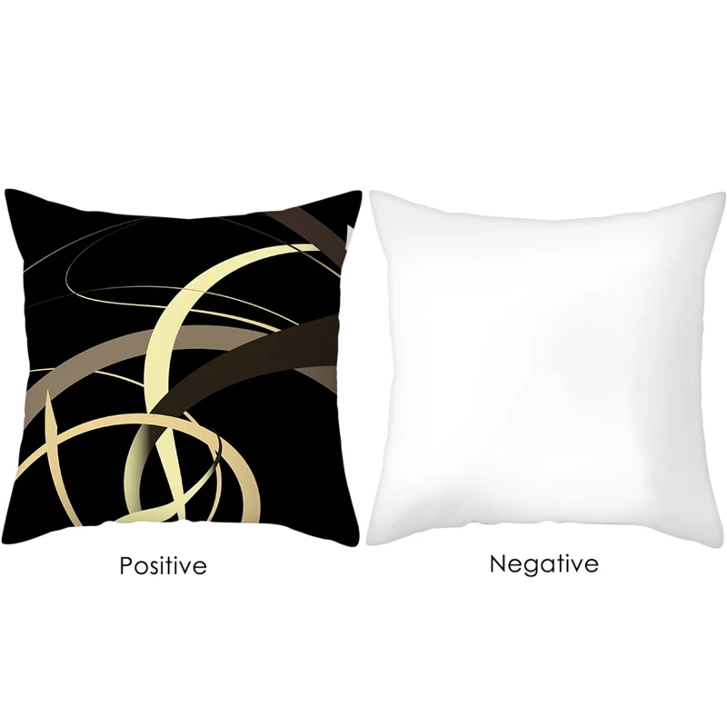 

Black Decorative Pillow Case for Sofa Chairs Cushions Home Decor Soft Cotton Hug Throw Pillowcase Office Nap Cushion Cover 45x45