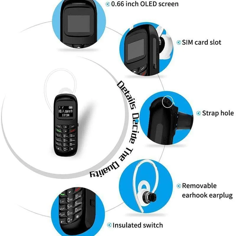 BM70 мини телефон bluetooth телефона 0 66 дюймов разблокирован мобильный Bluetooth наушники