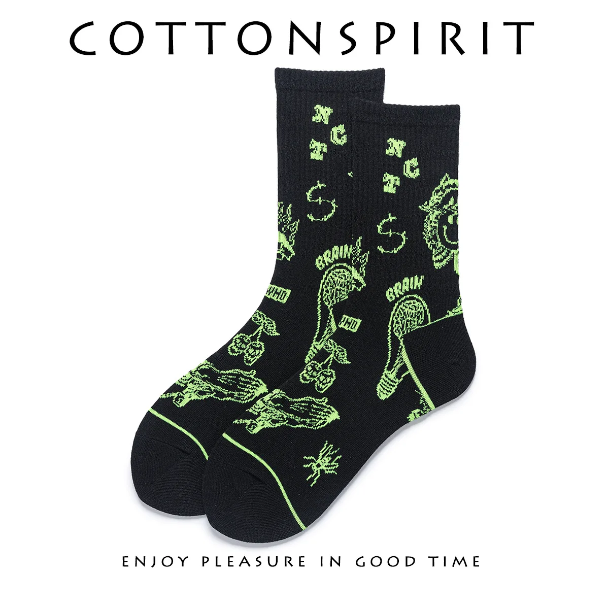 

Tattoo Graffiti Socks Men And Women Fluorescent Socks The Streets Of Hip-Hop Punk Socks Middle Tude Socks Cotton Tide Fashion