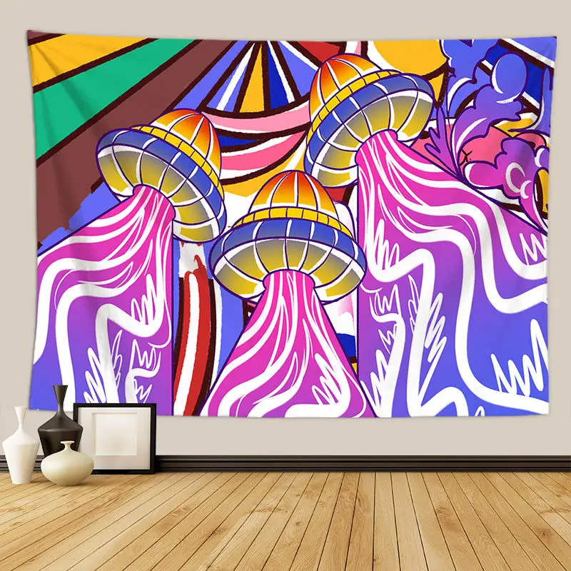 

Jellyfish tapestry wall hanging psychedelic ocean wall carpet muurtapijt trippy tapestry moon