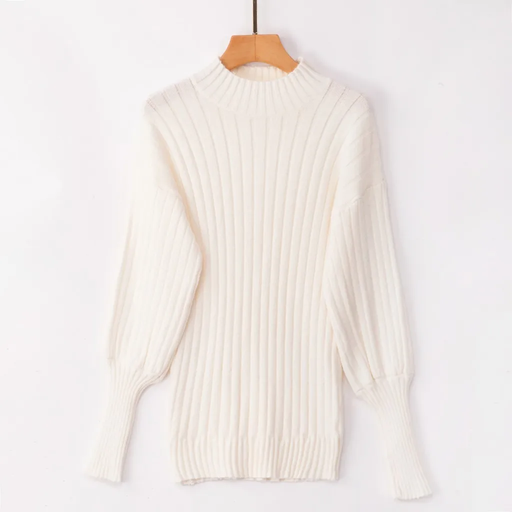 2019 зимний трикотажный свитер для женщин однотонные Пуловеры Свитера