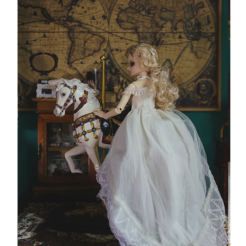 BJD платье без рукавов сказочное платье+ украшения на шею для 1/6 1/4 1/3 BJD кукла аксессуары костюм белое платье