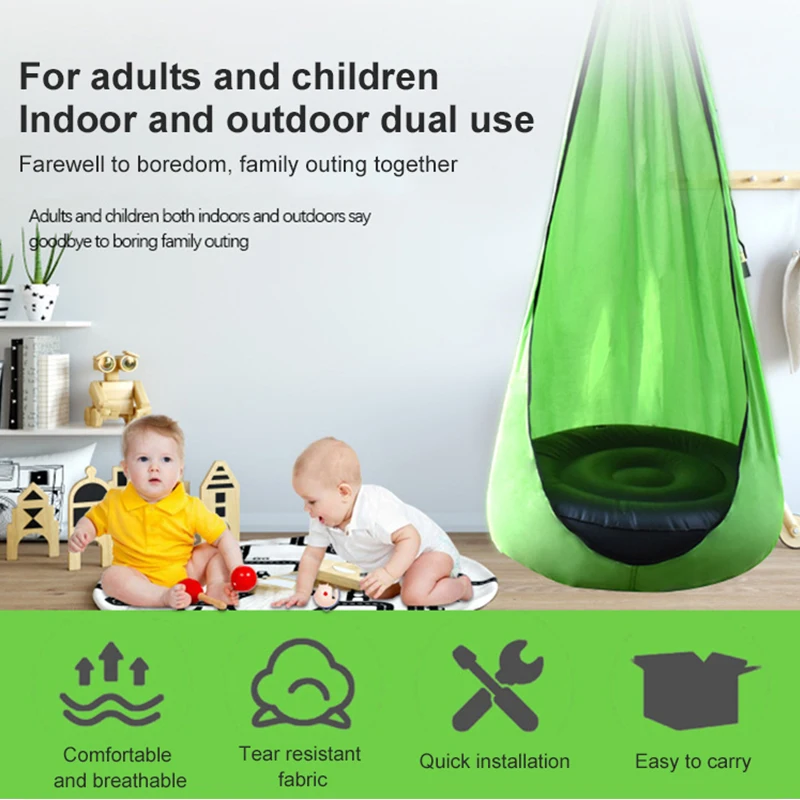 

NEW 11 Colors Nylon Kids Hammock Garden Furniture Pod Swing Chair Indoor Outdoor Hanging Seat Swing Seat Patio GIFT FOR KIDS