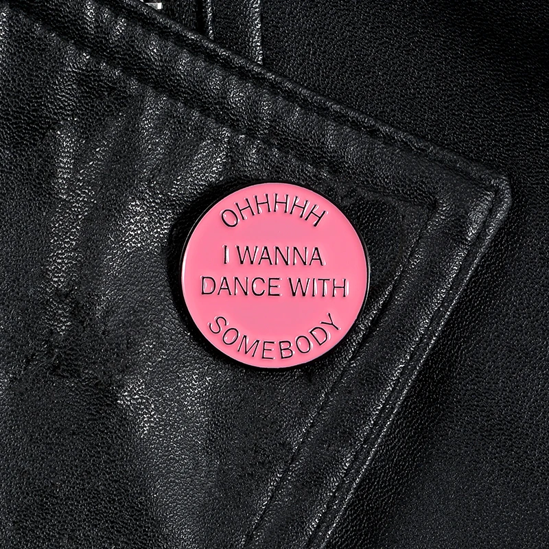 Брошь на булавке Oh I Want Dance с человеком круглый розовый значок магнитная пряжка