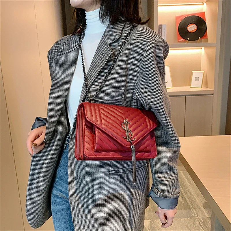 

Korean Style Ladies Sac Soft Leather Shoulder Bags for Women 2021 Luxury Handbags And Purses Designer Brand Female Crossbody Bag