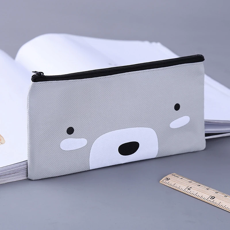 Креативный милый чехол-карандаш из парусины с рисунком кота для студентов