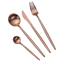 rosegold cutlery tableware set forks knives spoon 1810 stainless steel fork spoon knife set kitchen dropshipping