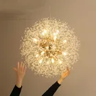 Креативный художественный Хрустальный светодиодный подвесной светильник с искровым шариком, индивидуальный подвесной светильник с одуванчиком для гостиной, бара, декоративный светильник