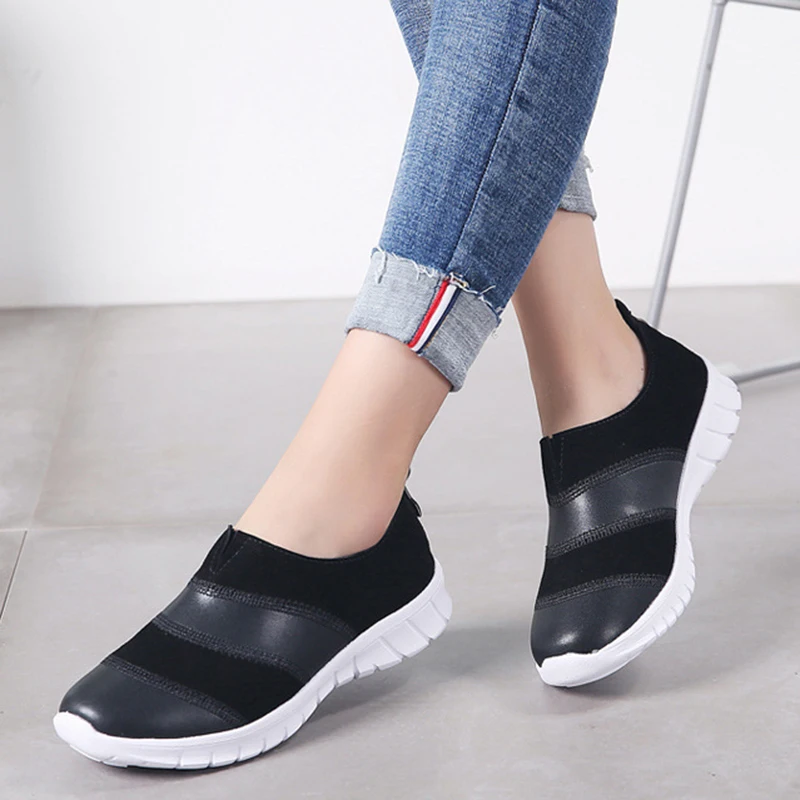 

Spring new printing Flat shoes Women's Suede Soft Bottom Mother Shoes Shallow Slip On peas shoes Casual maternity shoes hy4