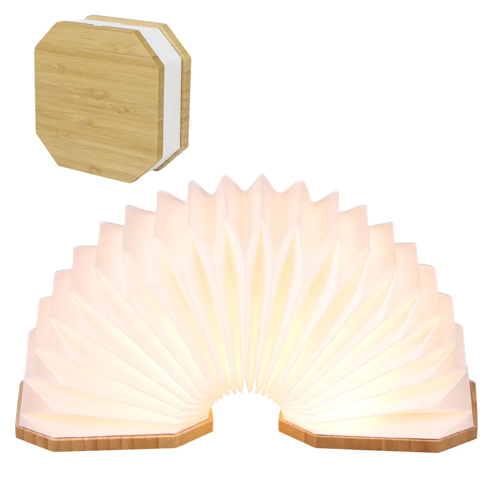 

Portable Retro Lamp USB Charging Wooden Led Lamp 360 Degree Folding Organ Lamp For Bedroom Dorm Study