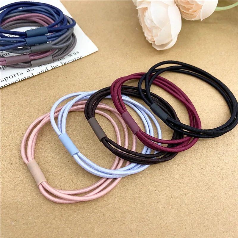 

Three-in-one high elastic rubber band hair tie Sen tie tie head basic simple hair rope hair accessories women