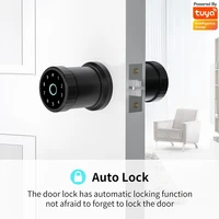 TUYA Fingerprint Doorknob Wifi Smart Door Lock Keyless Touch Screen IC Card Password Key Unlock For Office Home Apartment Garage