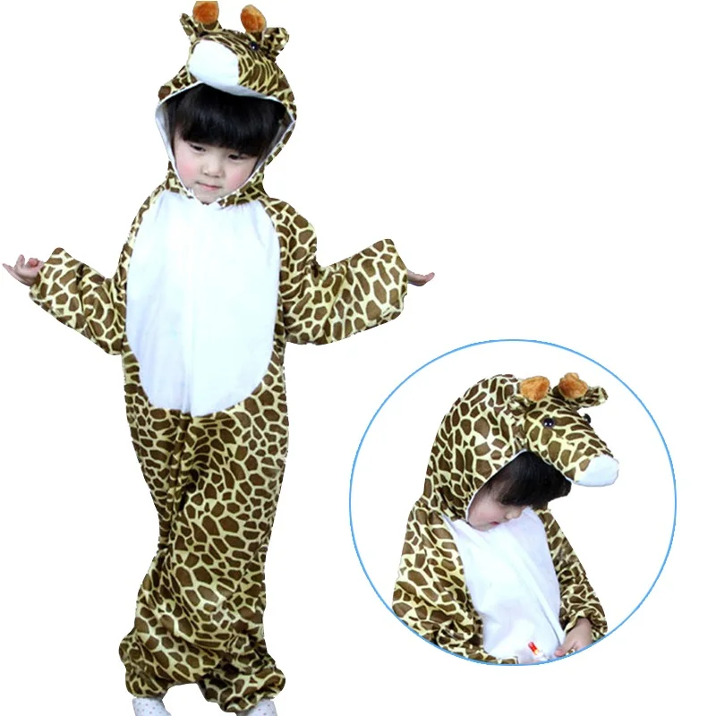

Детские костюмы с мультяшными животными и жирафом, костюм для косплея мальчика и девочки на Хэллоуин, костюм аниме, платье, ролевые игры, ком...