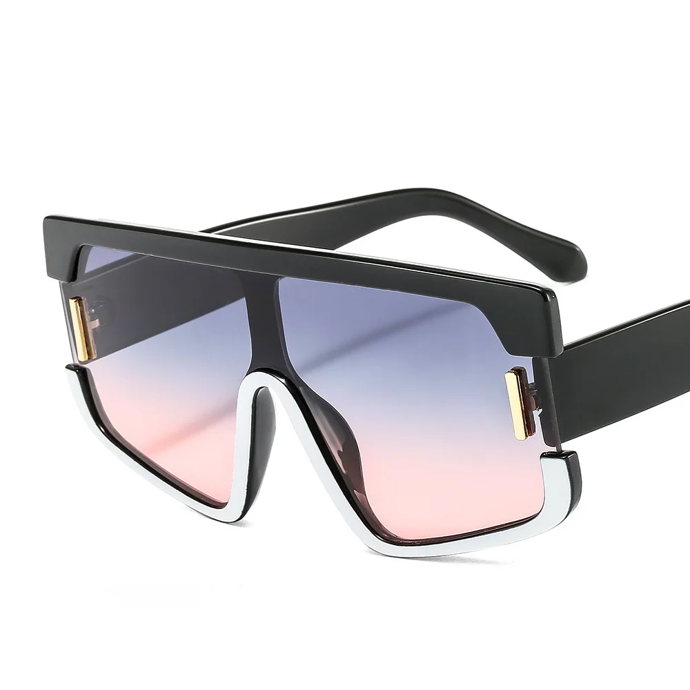 

style New Free shipping square nail Sunglasses Women's color contrast personality one piece sunglasses