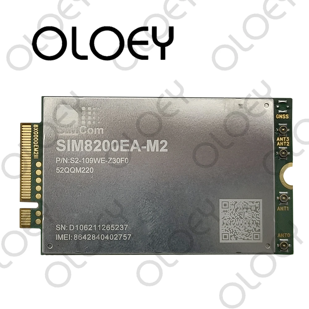 SIMCOM SIM8200EA-M2 5G NR/LTE-FDD/LTE-TDD/HSPA+ Module Supports R15 NSA/SA up to 4Gbps Data Transfer |
