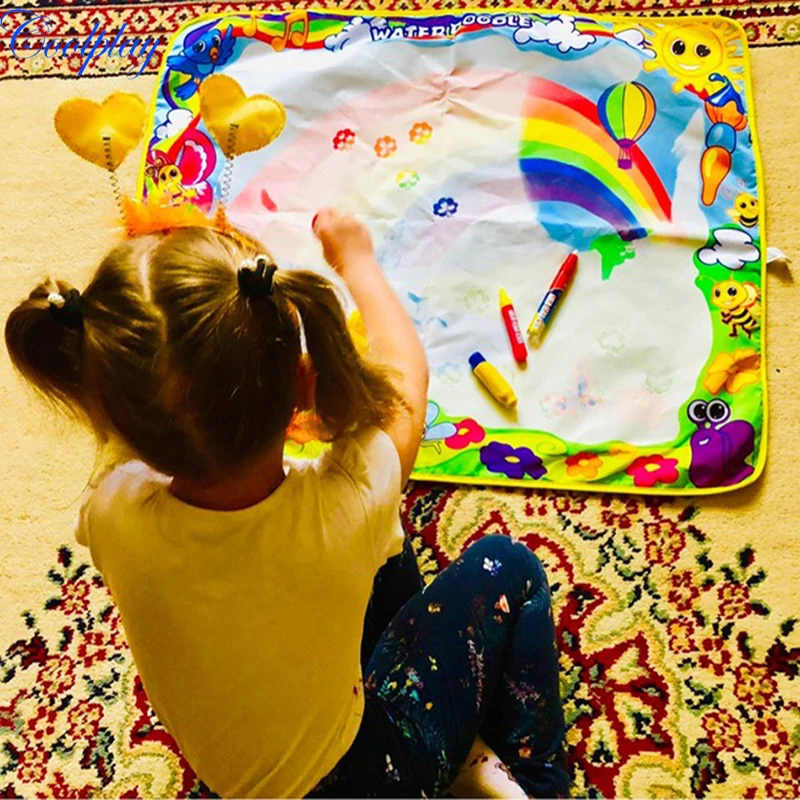 

6 Types Magic Water Drawing Mat with Pens & Stamps Painting Board in Drawing Toys Big Size Canvas Mat Educational Toys