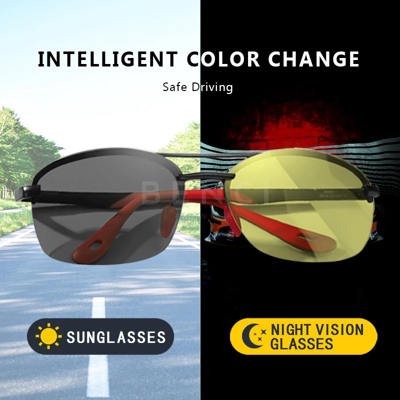 

Aviation Discoloration Driving Photochromic Sunglasses Men Polarized Chameleon Day Night Vision UV400 Women gafas de sol hombre