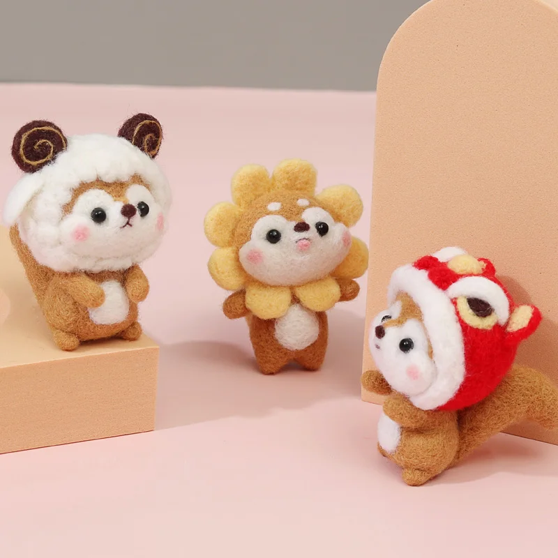 Не закончить фетр комплект креативные милые игрушка белка кукла из шерсти