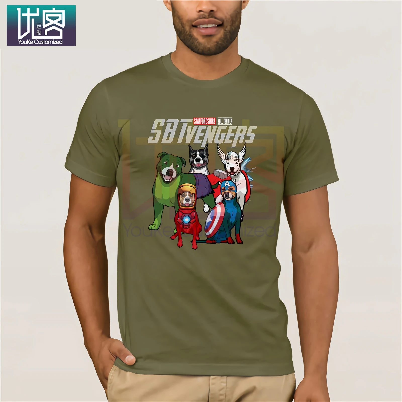 Marvel Мстители Endgame Стаффордшир бультерьер SBT футболка Забавные футболки хлопковые