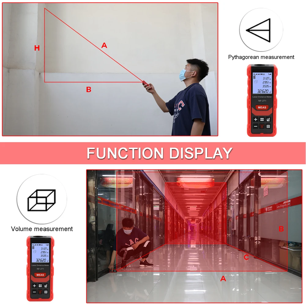 Цифровой лазерный дальномер с ЖК-дисплеем 50 наборов | Инструменты